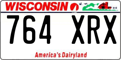 WI license plate 764XRX