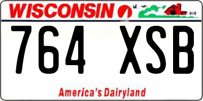 WI license plate 764XSB