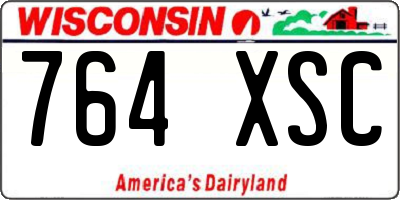 WI license plate 764XSC