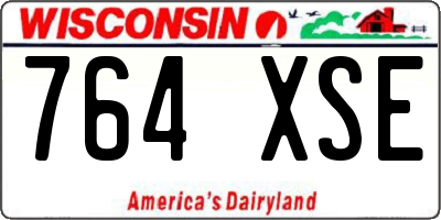 WI license plate 764XSE