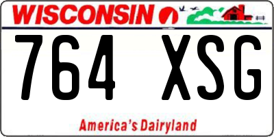 WI license plate 764XSG