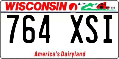 WI license plate 764XSI