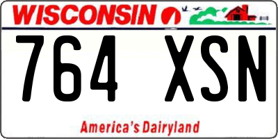 WI license plate 764XSN