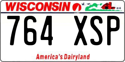 WI license plate 764XSP