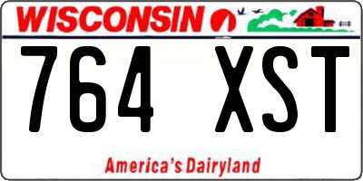 WI license plate 764XST