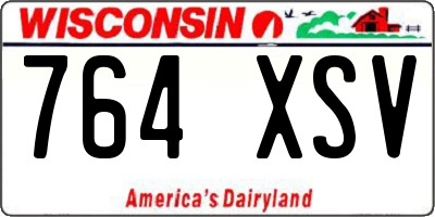 WI license plate 764XSV