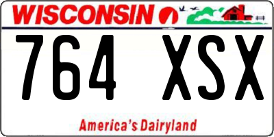 WI license plate 764XSX
