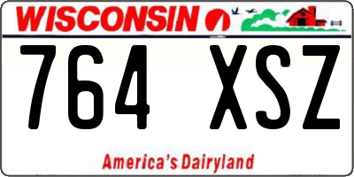 WI license plate 764XSZ
