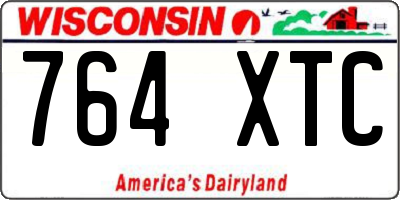 WI license plate 764XTC