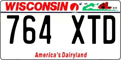 WI license plate 764XTD