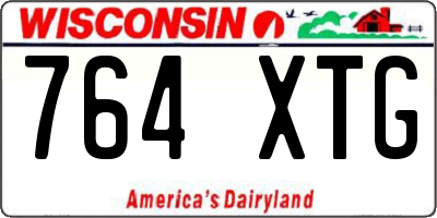 WI license plate 764XTG