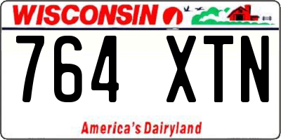 WI license plate 764XTN