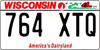 WI license plate 764XTQ