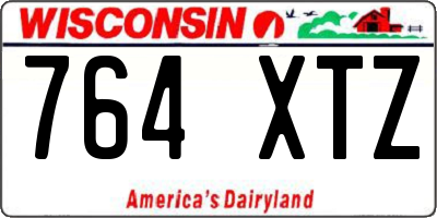 WI license plate 764XTZ