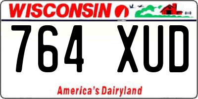 WI license plate 764XUD