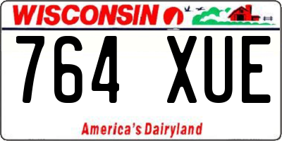 WI license plate 764XUE