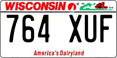 WI license plate 764XUF