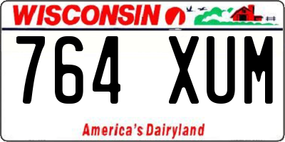 WI license plate 764XUM