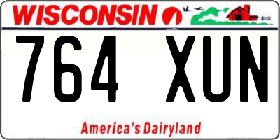 WI license plate 764XUN
