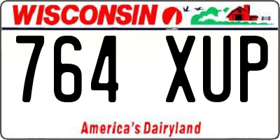WI license plate 764XUP