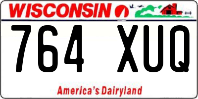 WI license plate 764XUQ