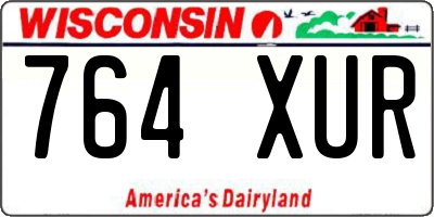 WI license plate 764XUR
