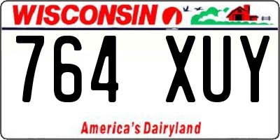 WI license plate 764XUY