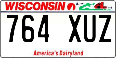 WI license plate 764XUZ