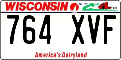 WI license plate 764XVF