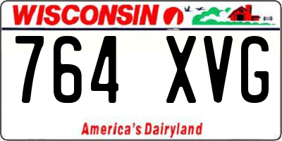 WI license plate 764XVG