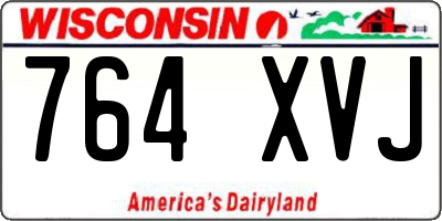 WI license plate 764XVJ