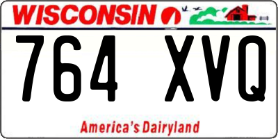 WI license plate 764XVQ