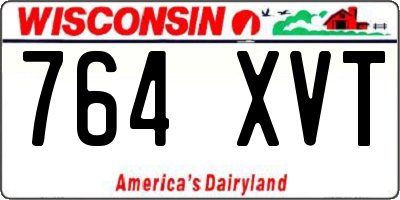 WI license plate 764XVT