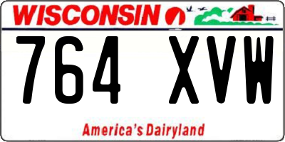 WI license plate 764XVW