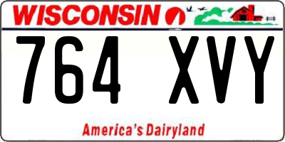 WI license plate 764XVY