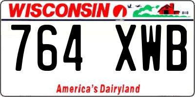 WI license plate 764XWB