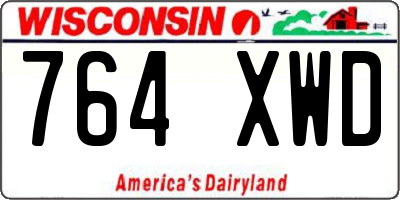 WI license plate 764XWD