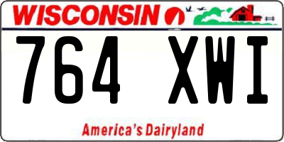 WI license plate 764XWI
