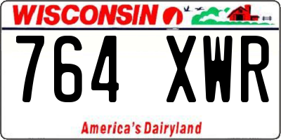 WI license plate 764XWR