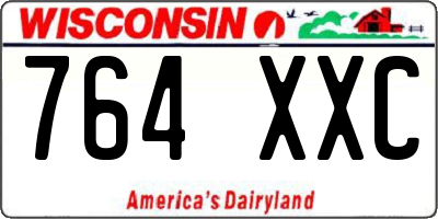 WI license plate 764XXC