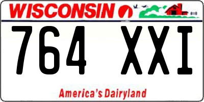 WI license plate 764XXI