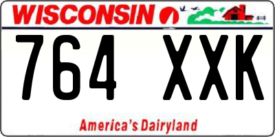WI license plate 764XXK