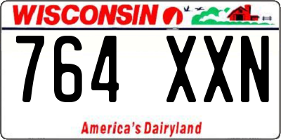 WI license plate 764XXN