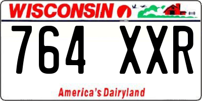 WI license plate 764XXR