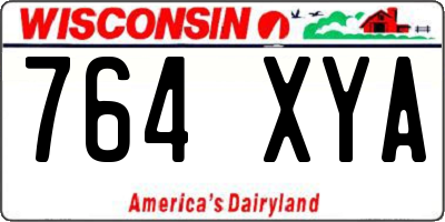 WI license plate 764XYA