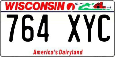 WI license plate 764XYC