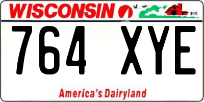 WI license plate 764XYE