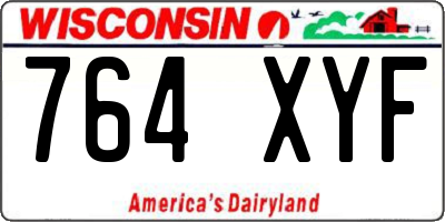 WI license plate 764XYF