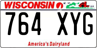 WI license plate 764XYG