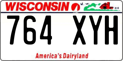 WI license plate 764XYH